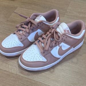 Nike Dunk Low Women's Pink and White Sneakers Dusty Rose